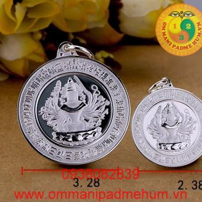 Mặt dây chuyền kính đàn Chuẩn Đề bằng bạc thái